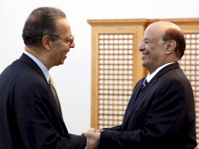 Archivbild eines Treffens von Präsident Hadi mit Benomar