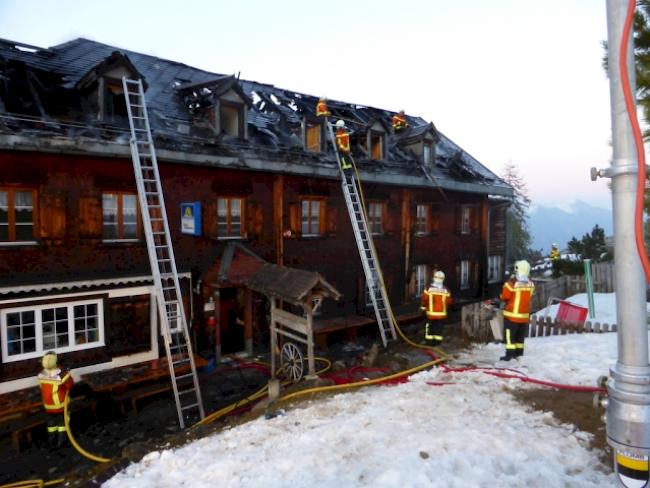 In Brand geraten: das Berghotel Schönhalden (KaPo St. Gallen)