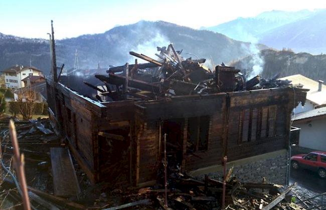 Das Chalet wurde beim Brand zerstört.