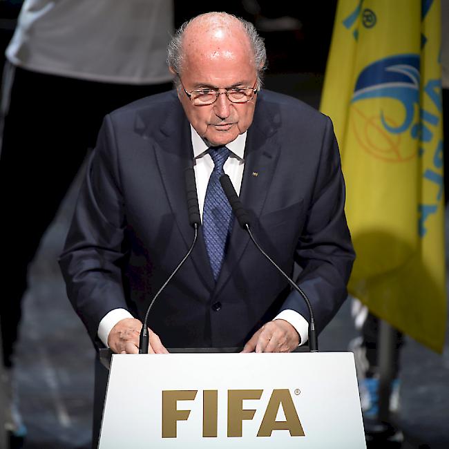 Joseph Blatter während seiner Rede an der Eröffnungs-Zeremonie des FIFA-Kongresses im Theater 11 in Zürich-Oerlikon