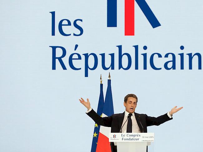 Nicolas Sarkozy am Samstag auf dem Parteitag in Paris