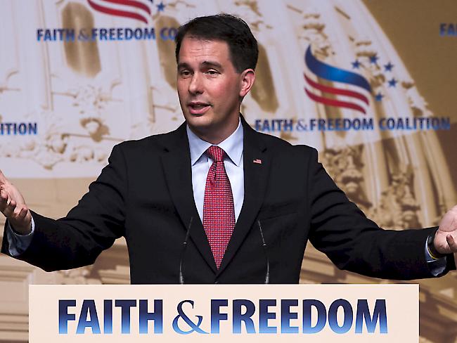 "Glaube und Freiheit" bedeutet beim Erzkonservativen Scott Walker: Bibel und so wenig Staat wie möglich.