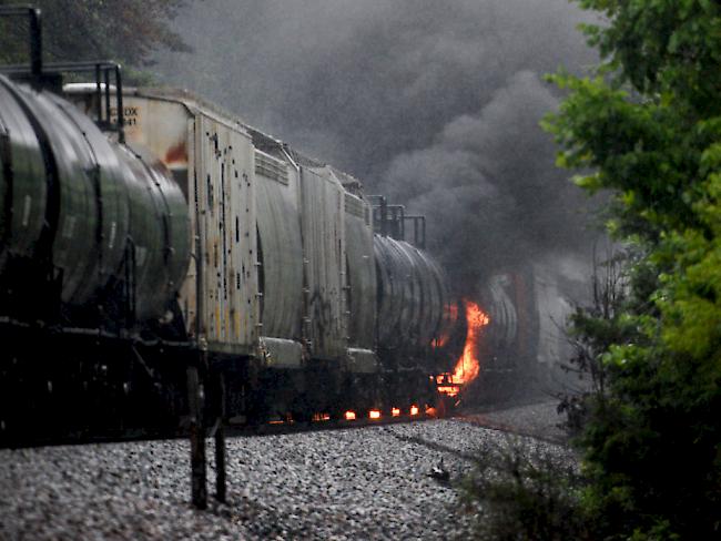 Der Güterzug transportierte leicht entflammbare und giftige Substanzen.