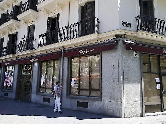 Plötzlich geschlossen: Das Café Comercial, das älteste Strassencafé von Madrid.