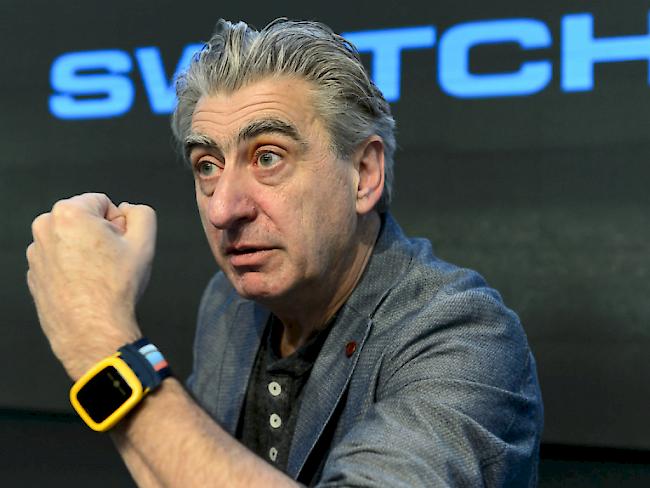 Swatch-Chef Nick Hayek präsentierte die intelligente Uhr Swatch Touch Zero One bereits im März. (Archiv)