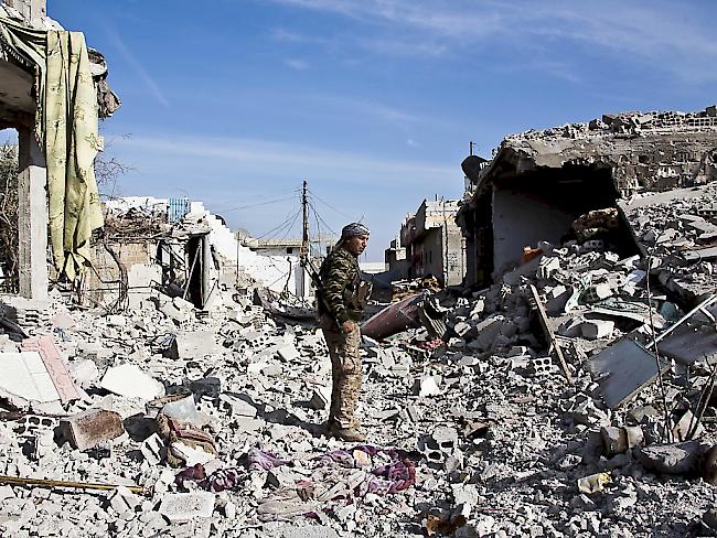 Amnesty stellt syrische Kurden an den Pranger: Kämpfer der Miliz YPG steht in Kobane zwischen den Trümmern (Symbolbild).