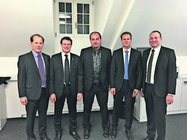 Die Verantwortlichen 2016. Von links: Marco Summermatter, Catalano Carmine, Matthias Volken, Fabian Schmidhalter und Marc Willisch.  