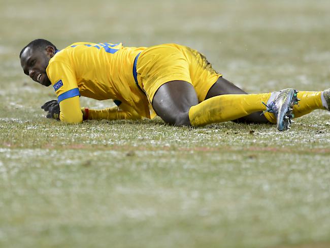 Sions Topskorer Moussa Konaté (22) musste beim Europa-League-Gruppenspiel bei Rubin Kasan (0:2) das Feld nach 81 Minuten mit einer gebrochenen Hand verlassen