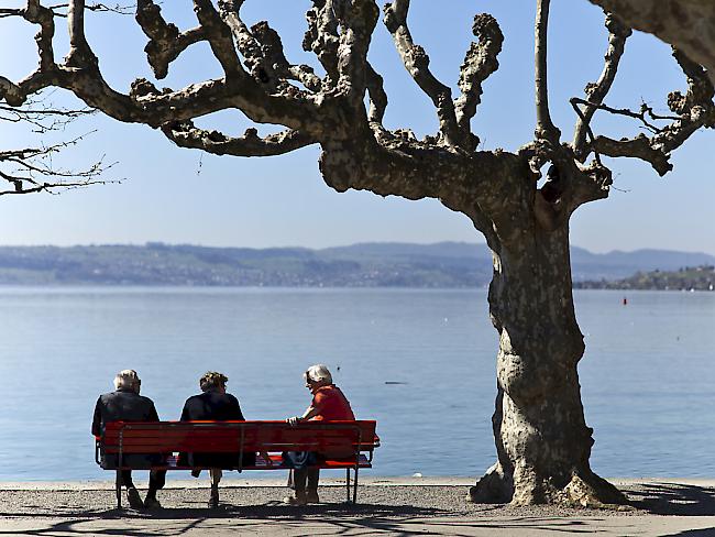 Rentnerinnen und Rentner geniessen die Aussicht auf den See - der Lebensstandard von Pensionierten in OECD-Ländern ist so hoch wie noch nie. (Symbolbild)