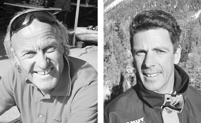 27. April: Mussten flüchten: Die beiden Oberwalliser Bergsteiger Kilian Volken (links) und Peter Gschwendtner waren zur Zeit des Erdbebens in Nepal unterwegs. Sie blieben unversehrt, da sie ihr Lager nach einem Eisabbruch fluchtartig verliessen.