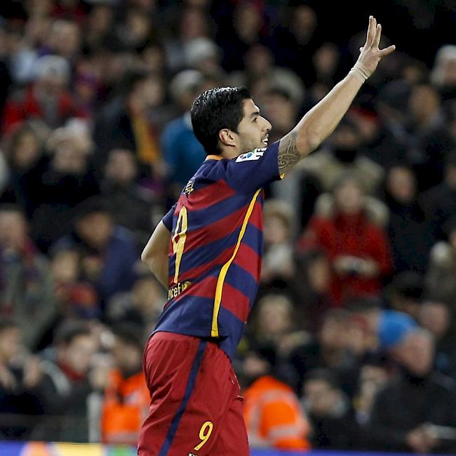 Mit fünf Skorerpunkten Barcelonas überragende Figur beim 6:1 gegen Celta Vigo: Luis Suarez