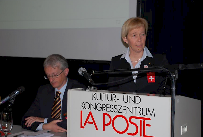 Zentralpräsidentin Dora Andres leitete die DV in Visp umsichtig. 
