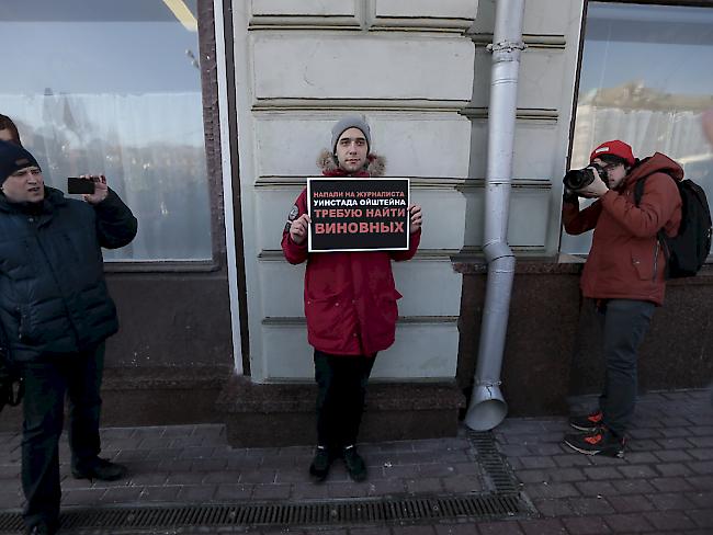 Verfechter der Pressefreiheit protestiert in Moskau: Russland und neun weitere Staaten haben im NGO-Ausschuss der UNO die Assoziierung des Komitees zum Schutz von Journalisten verwehrt. (Archivbild)