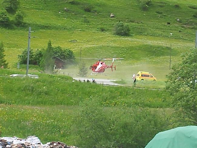 Bergungsaktion. Die Air Zermatt wurde aufgeboten.