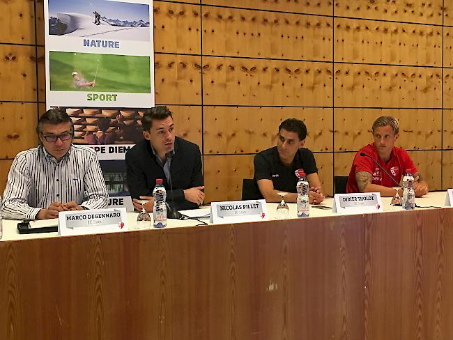 FC-Sitten-Vertreter in Crans-Montana: Marco Degennaro, Nicolas Pillet, Didier Tholot und Reto Ziegler (von links).