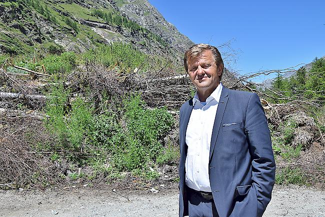 Bruno Ruppen, Gemeindepräsident von Saas-Grund, bedauert die Schliessung der Deponie.