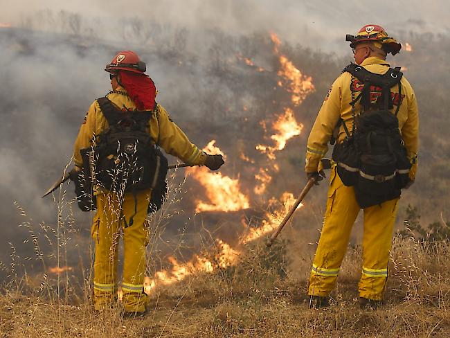 Die Feuerwehr bekämpft das "Sand Fire" nördlich von Los Angeles. Der Brand hat sich über eine Fläche von mehr als 13