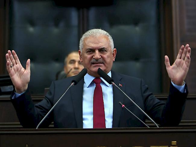 Der türkische Regierungschef Yildirim bei einer Ansprache im Parlament. (Archivbild)