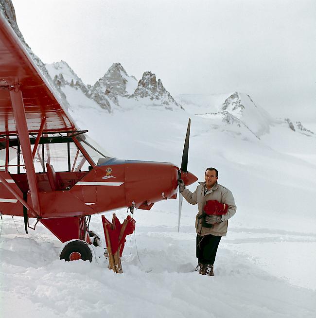 Schicksalhaft. Der versierte Gletscherpilot Hermann Geiger flog unzählige riskante Einsätze in den Alpen. Bei einem tragischen Unfall über dem Flugplatz in Sitten verliert der Walliser anno 1966 sein Leben.