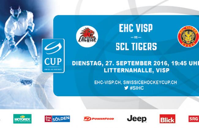 Im Sechzehntelfinale des Schweizer Cups trifft der EHC Visp auf die SCL Tigers.