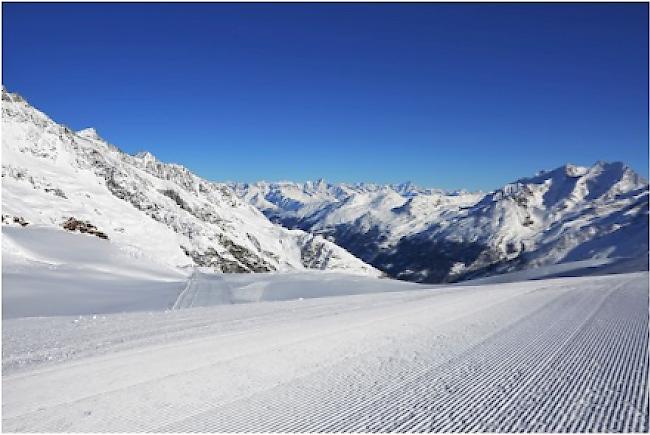 Start in den Winter: Beste Pistenverhältnisse im Saastal.