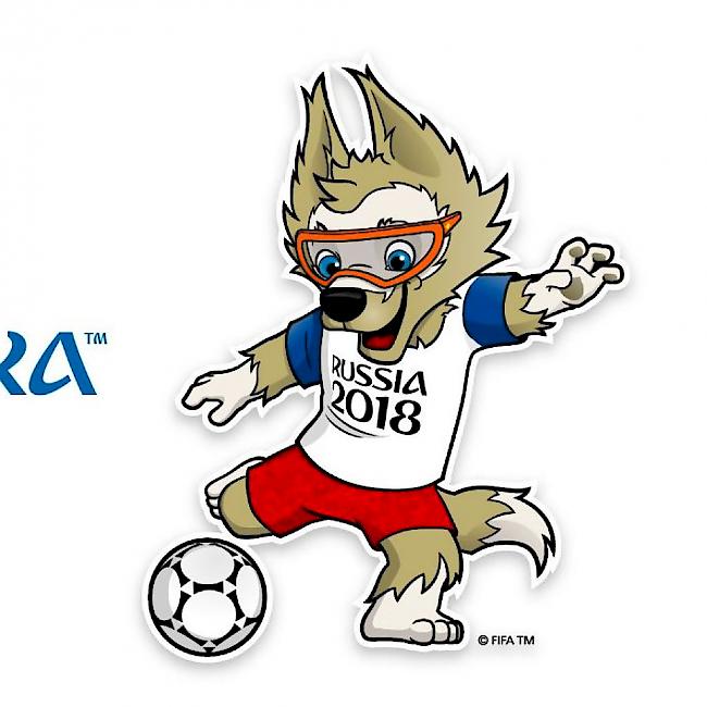 Sabiwaka heisst der Wolf, der Russland bei der Fussball-WM 2018 als Maskottchen dient. (Bild Twitter)