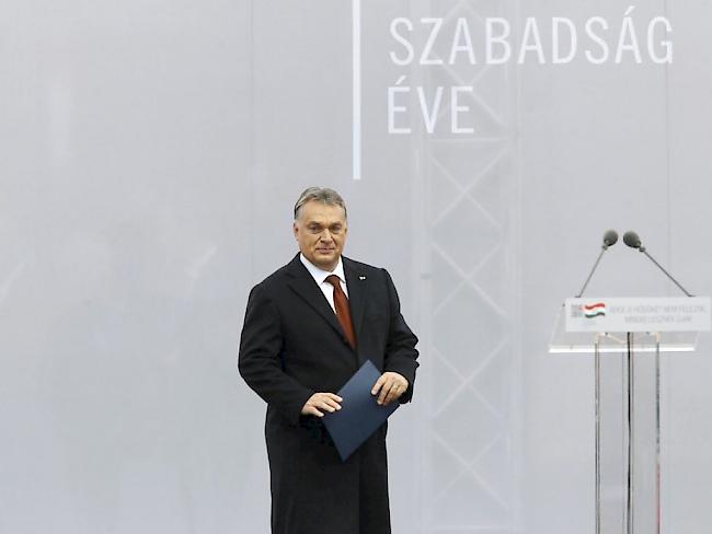 Viktor Orban tritt am Sonntag in Budapest ans Rednerpult.