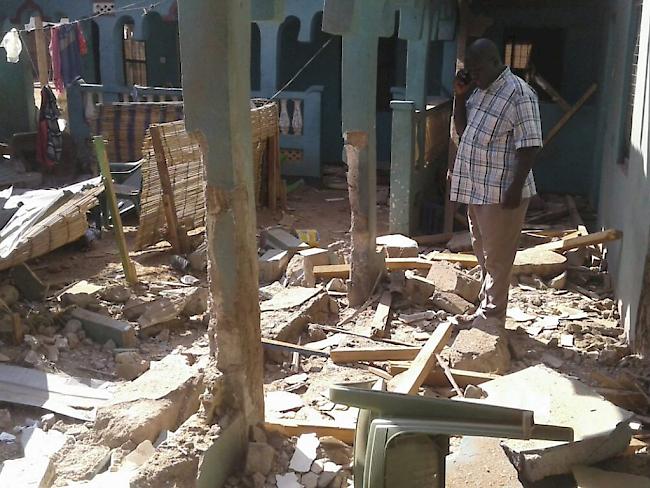 Das zerstörte Gästehaus in Mandera, in dem zwölf Menschen getötet wurden.