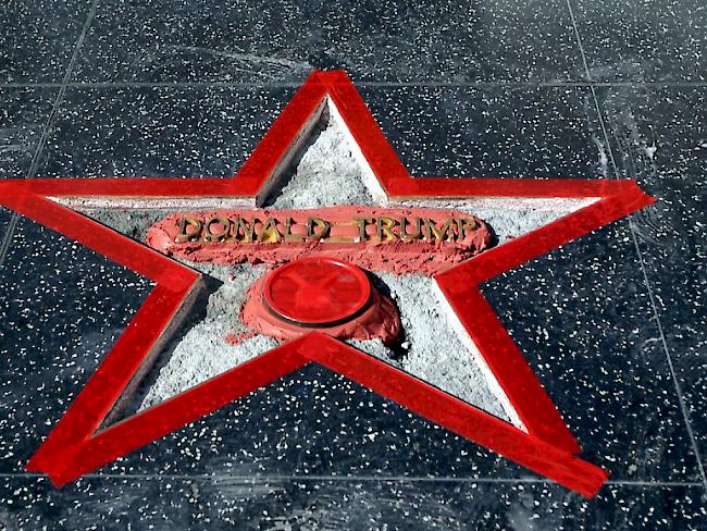Der Hollywood-Stern für Donald Trump nach der Reparatur.