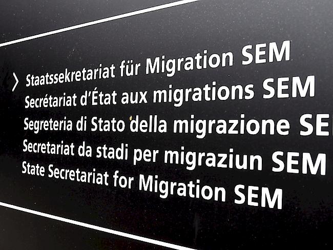 Hat weniger Zuwanderer registriert: das Staatssekretariat für Migration, hier sein Logo.