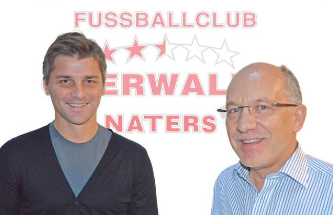 Der neue Cheftrainer Dejan Markovic (links) mit dem Präsidenten des Verwaltungsrates der FC Oberwallis AG Naters, Hans Ritz.