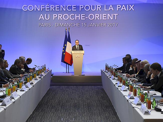Frankreichs Präsident sieht eine Zwei-Staaten-Lösung als "einzige Möglichkeit zu Frieden und Sicherheit".