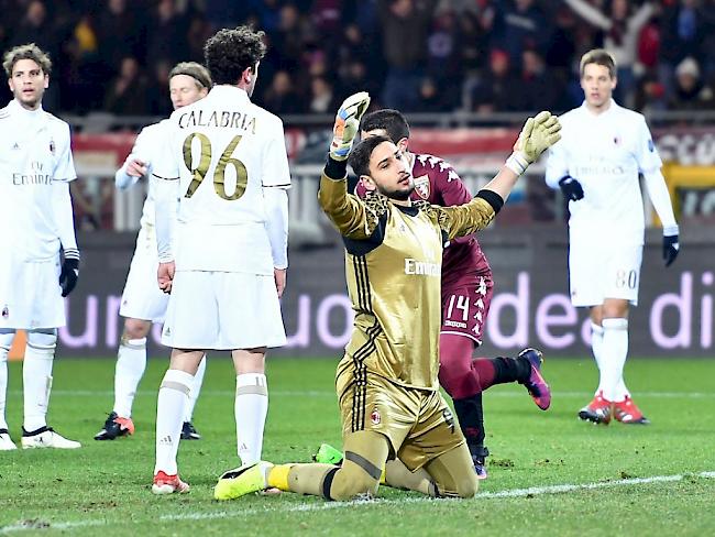Milans Goalie Gianluigi Donnarumma konnte sich am Ende doch über einen Punkt freuen