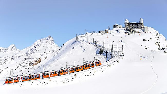 Bis oben. Die Gornergrat Bahn schafft auf ihrer Strecke fast 1500 Höhenmeter.