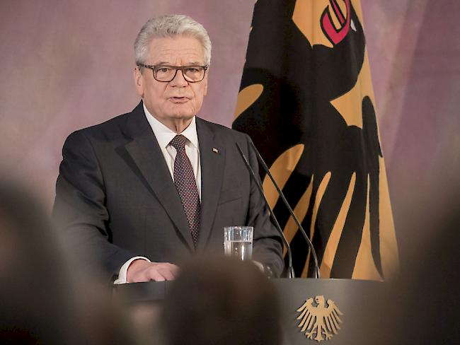 Bundespräsident Joachim Gauck bei seiner Rede am Mittwoch im Schloss Bellevue in Berlin.