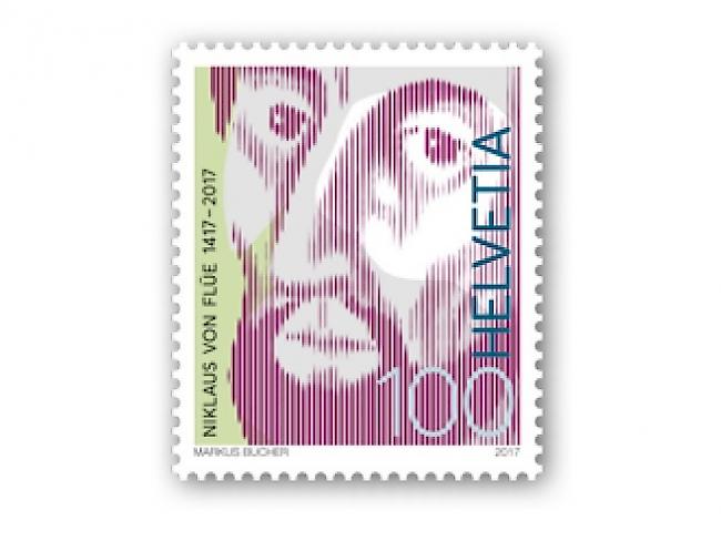 Die neue Sonderbriefmarke der Post  soll den Obwaldner Ratsherrn und Mystiker Niklaus von Flüe (1417-1487) mit weitsichtigem Blick zeigen. Die vierfarbige Marke ist ab dem 2. März an Poststellen erhältlich.