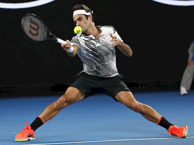 Voller Einsatz: Roger Federer gewinnt am Australian Open in fünf Sätzen