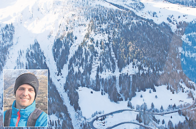 Suchgebiet. Im Gebiet Wasenalp/Berisal fand der junge Snowboarder Martin Seiler den Tod in einer Lawine.