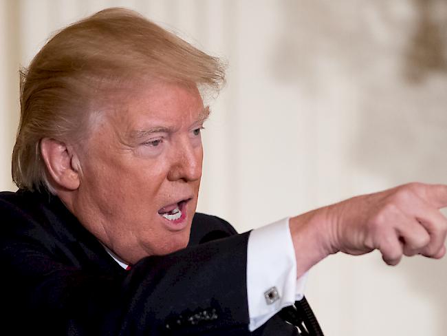 US-Präsident Trump bei der Beschimpfung von Journalisten während seiner Pressekonferenz am 16. Februar im Weissen Haus.