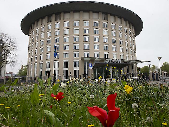 Das Hauptquartier der OPCW in Den Haag - die Organisation erinnerte anlässlich des jüngsten Giftgasangriffs in Syrien daran, dass Chemiewaffen noch immer eine Bedrohung darstellten. (Archiv)