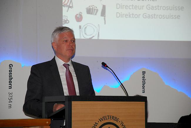 Auch GastroSuisse Direktor Daniel Borner hielt eine kurze Rede. 