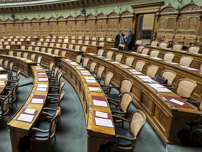 Bescheidener Einfluss. Die Walliser National- und Ständeräte liegen im Ranking der «Sonntagszeitung» mit wenigen Ausnahmen im Hintertreffen (Symbolbild zum leeren Nationalratssaal).