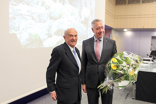 Präsident Hans-Rudolf Merz und André Blattmann, neues Vorstandsmitglied