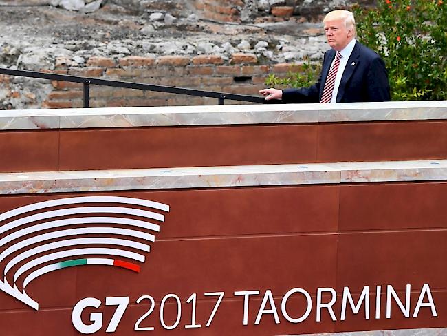 Er dominiert das Gipfel-Treffen der G7-Staaten auf Sizilien - und bremst bei wichtigen Themen: US-Präsident Donald Trump.