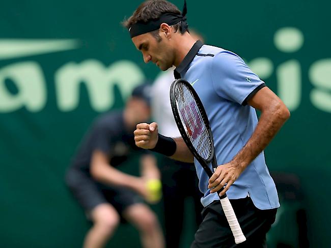 Roger Federer ballt die Faust: Einzug in den Viertelfinal geschafft