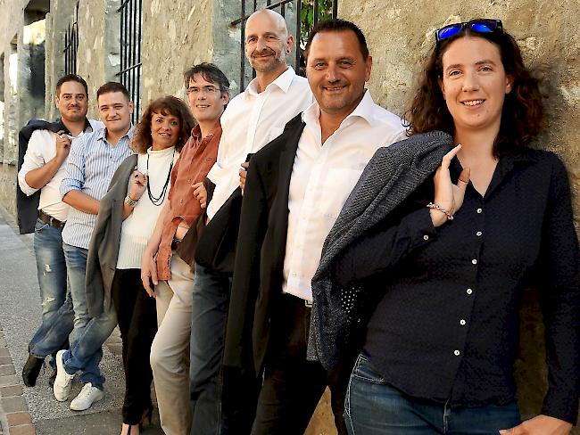 Das Komitee (von rechts vorne): Anne-Sophie Fioretto, Jean-Marie Bornet, Patrice Bigler, Jacques Michelet, Fabienne Roux, Pierre Zen Ruffinen und Gilles Clerc.