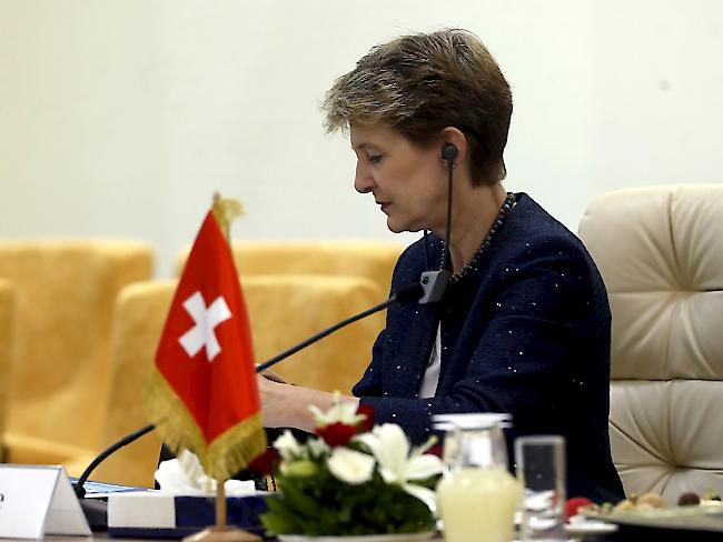 Bundesrätin Simonetta Sommaruga an der Flüchtlings-Konferenz in Tunis.
