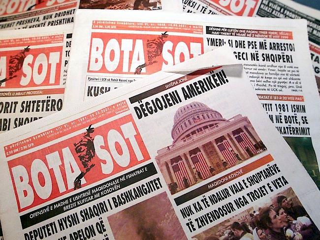 "Bota sot": Auf der Redaktion der kosovo-albanischen Zeitung traf 2002 eine Paketbombe ein. Nur durch Zufall explodierte sie nicht. (Archivbild)