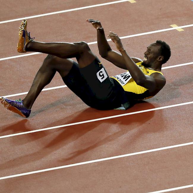 Usain Bolt am Boden - keine Schauspielerei, wie einige behaupteten