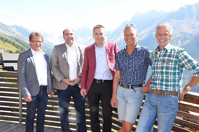 Der Vorstand der Oberwalliser Bergbahnen blickte auf ein intensives Jahr zurück (v.l.): Karl Roth, Valentin König, Berno Stoffel, Markus Hasler und Rainer Flaig.